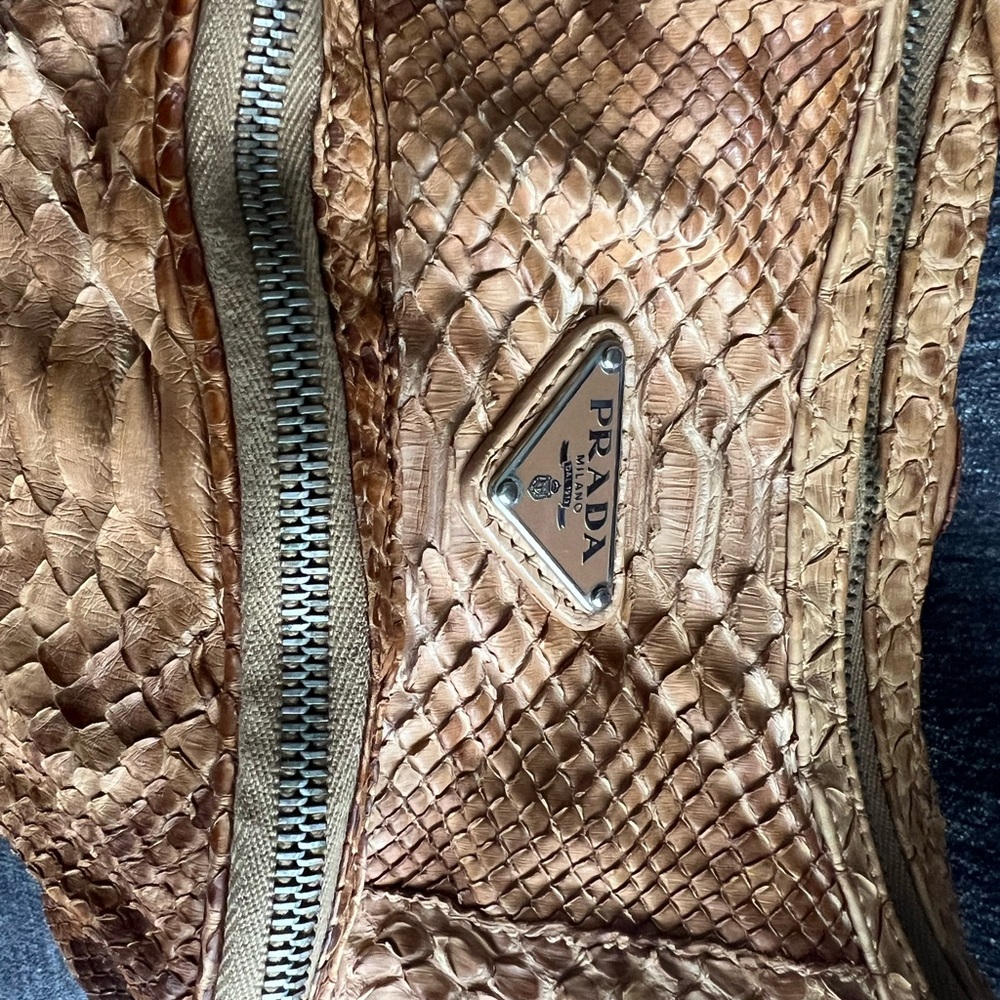 Authentic Prada Brown Real Python Skin Leather In… - image 6